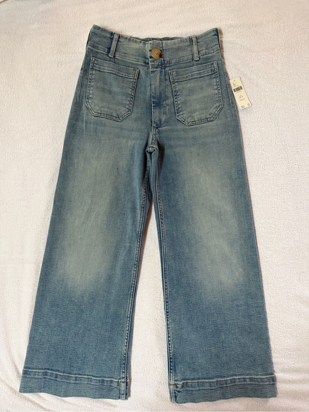 Maeve Colette Anthropologie Light Blue High Rise Cropped Wide-Leg Jeans 25P NWT